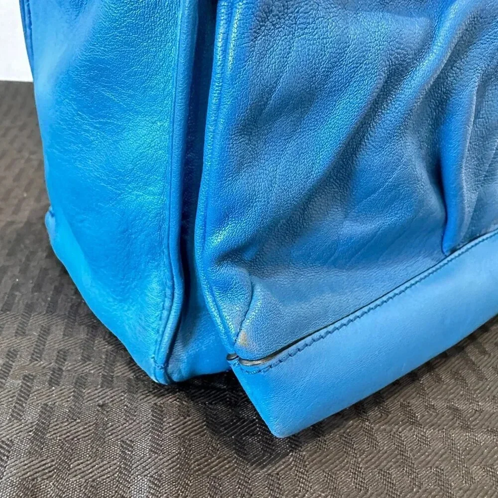 Rag & Bone Small Blue Leather Pilot Bag